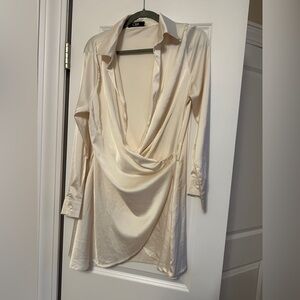 CBR Cream Satin Mini Dress